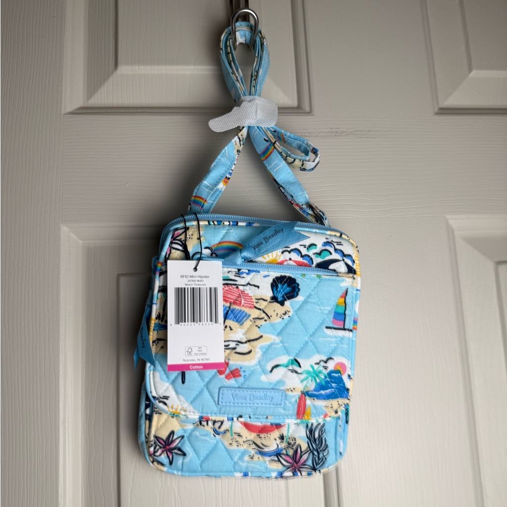 Nwt Vera Bradley Beach Treasures Rfid Mini Hipster Crossbody Purse Retired